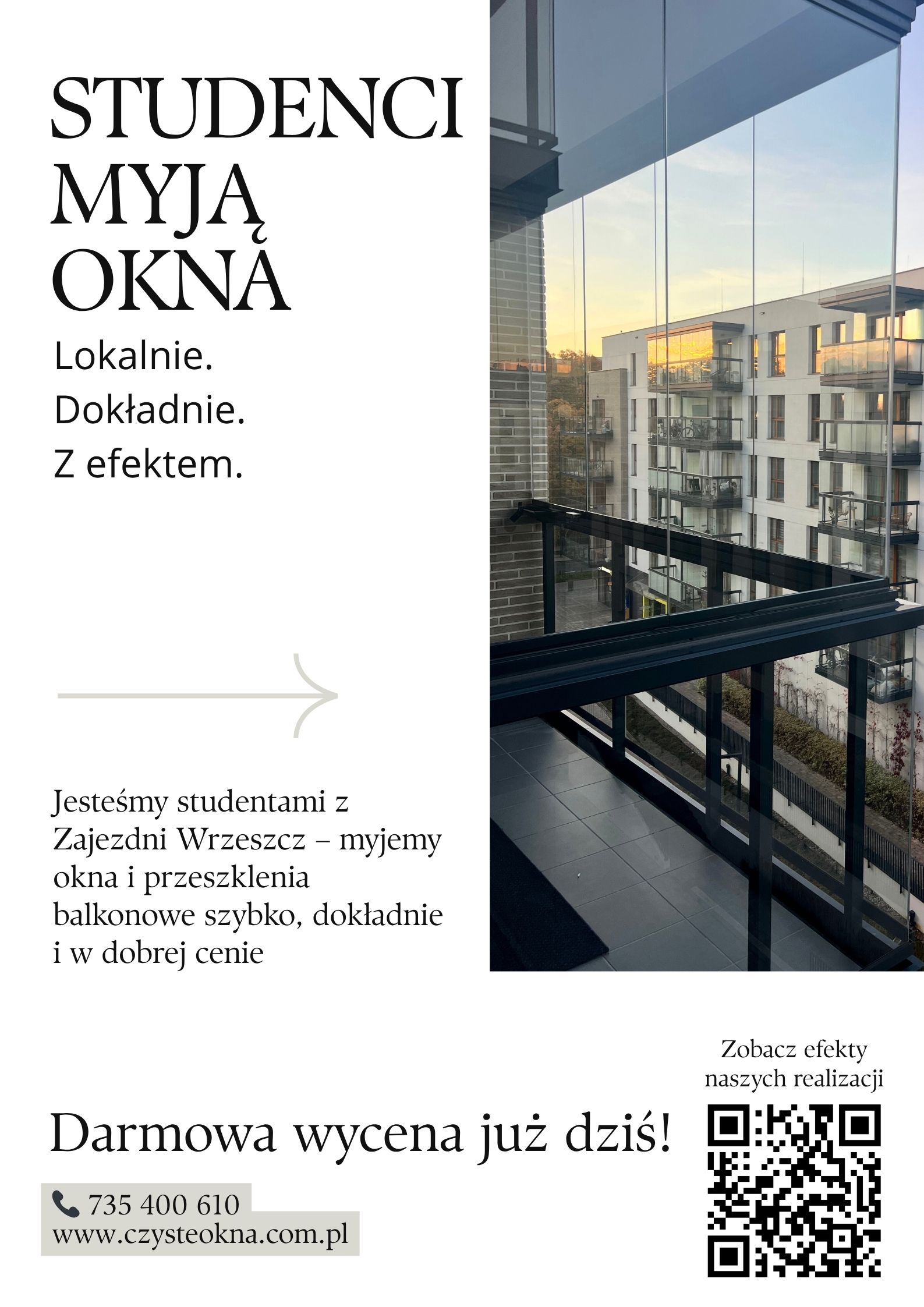 Plakat – Studenci Myją Okna
